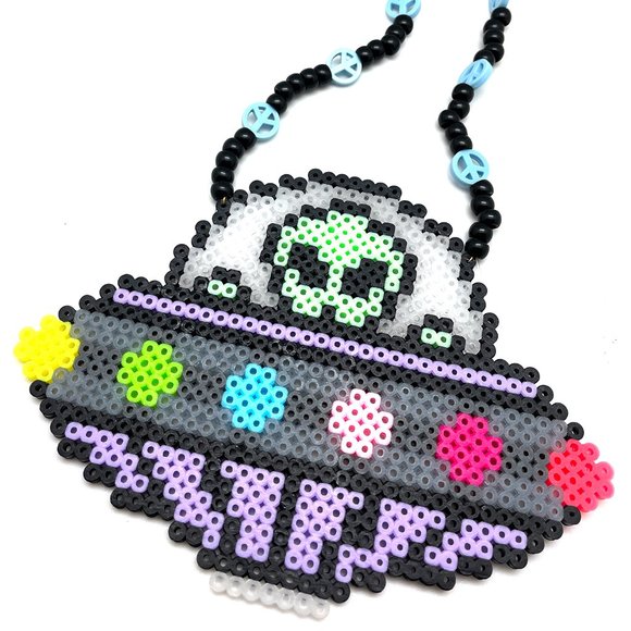 LASR Astro Rave Invasion Kandi Necklace - Picture 1 of 4